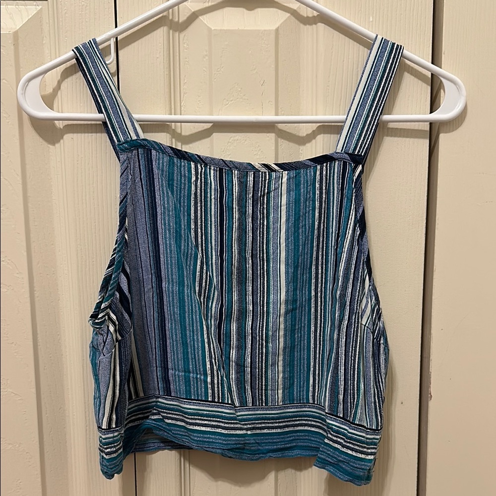 Band of Gypsies Blue Sleeveless Crop Tank Top
